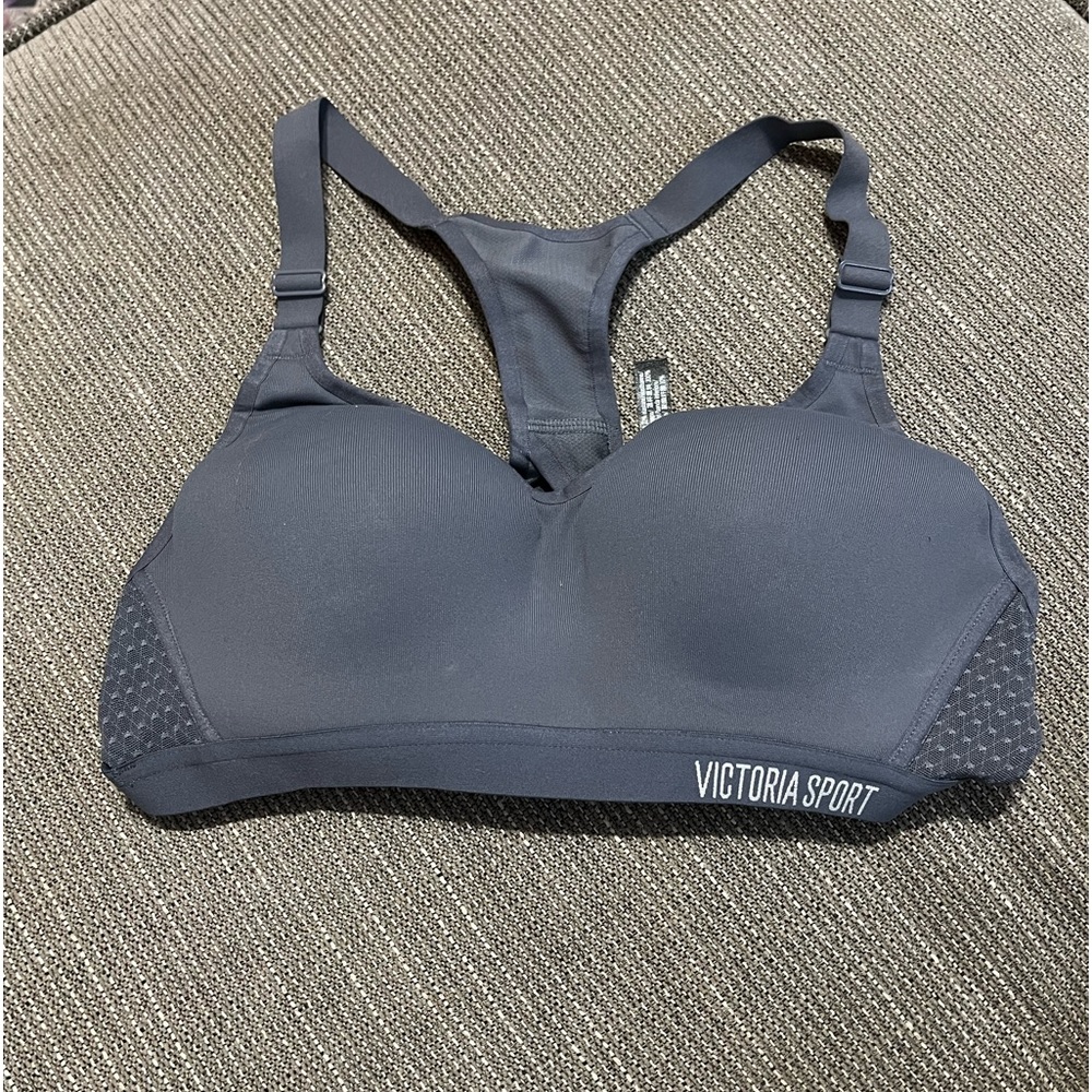 Victoria Sport | Gray Racerback Padded Sports Bra, Great Support